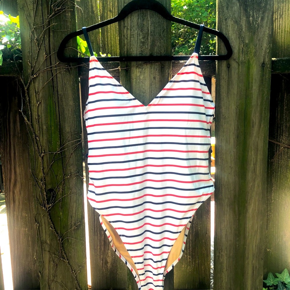 Old Navy One Piece Striped Swimsuit